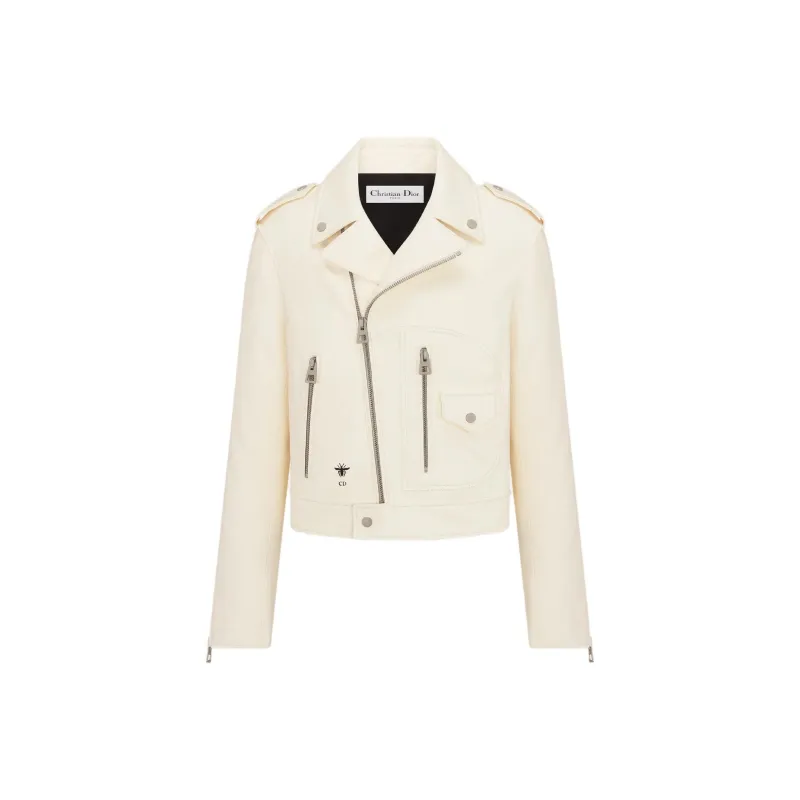DIOR Leather Jacket Women's Ecru-0