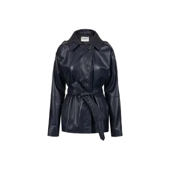 Iceberg SS25 Leather Jacket Women's Dark Blue