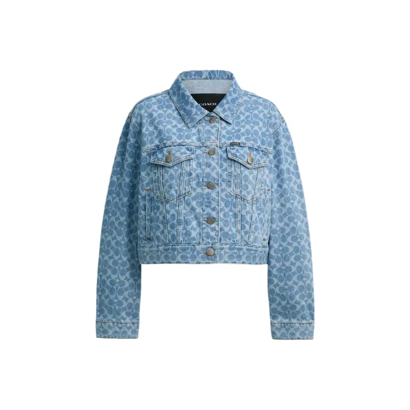 COACH Denim Jacket Women's Blue-0