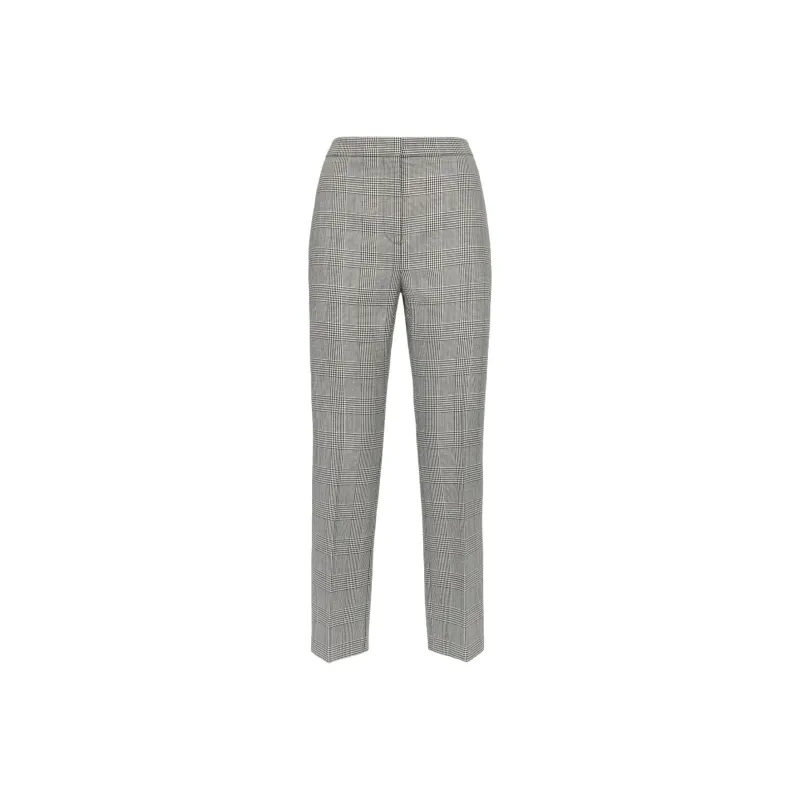 Alexander McQueen Straight Leg Checked Cropped Pants-0