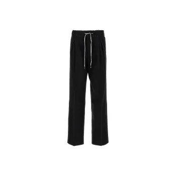 Maison Margiela High-Waist Straight-Leg Drawstring Trousers