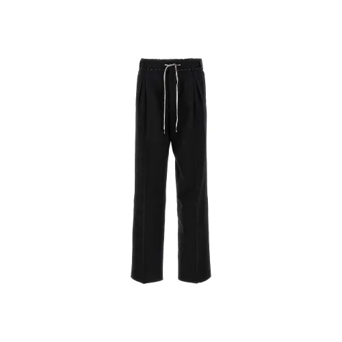 Maison Margiela High Waist Straight Leg Drawstring Trousers