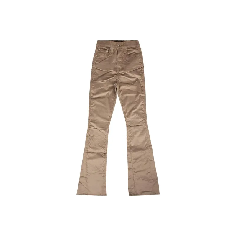 AMIRI Velour Flare Stack Pants 'Sand'-0