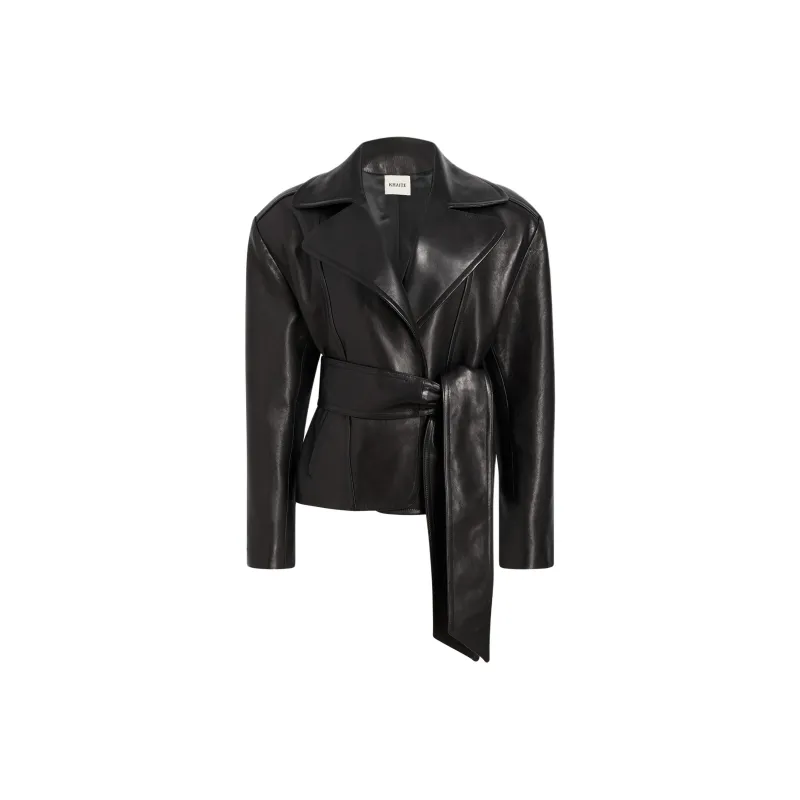 KHAITE Dolores Oversized-Fit Biker Jacket-0