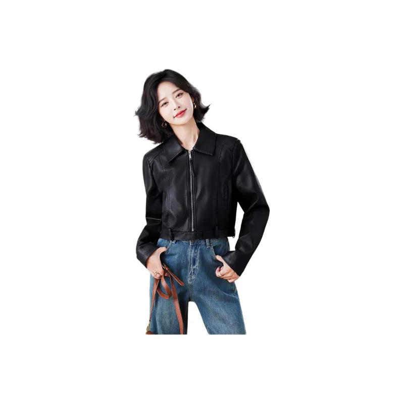 Yi Mengyuan Leather Jacket Women's-0