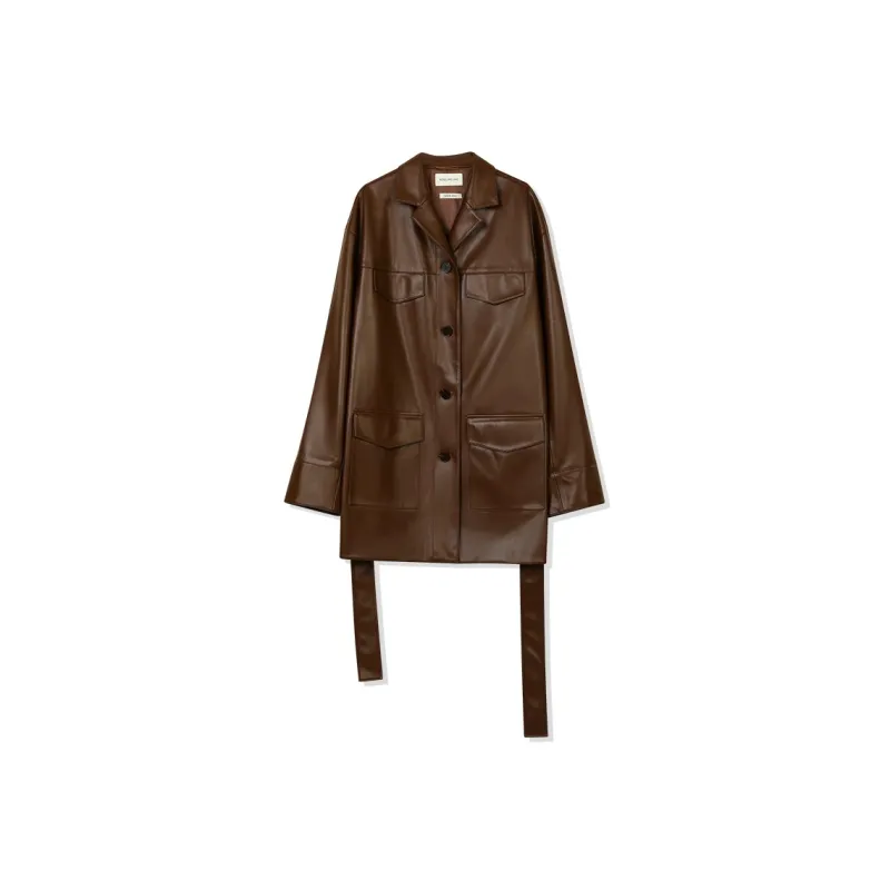 Roselingling Leather Jacket Women's Sandy Umber-0