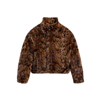 Jacquemus Leopard Print Faux Fur Jacket