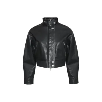 WEEKEND MaxMara Leather Jacket Women's Black