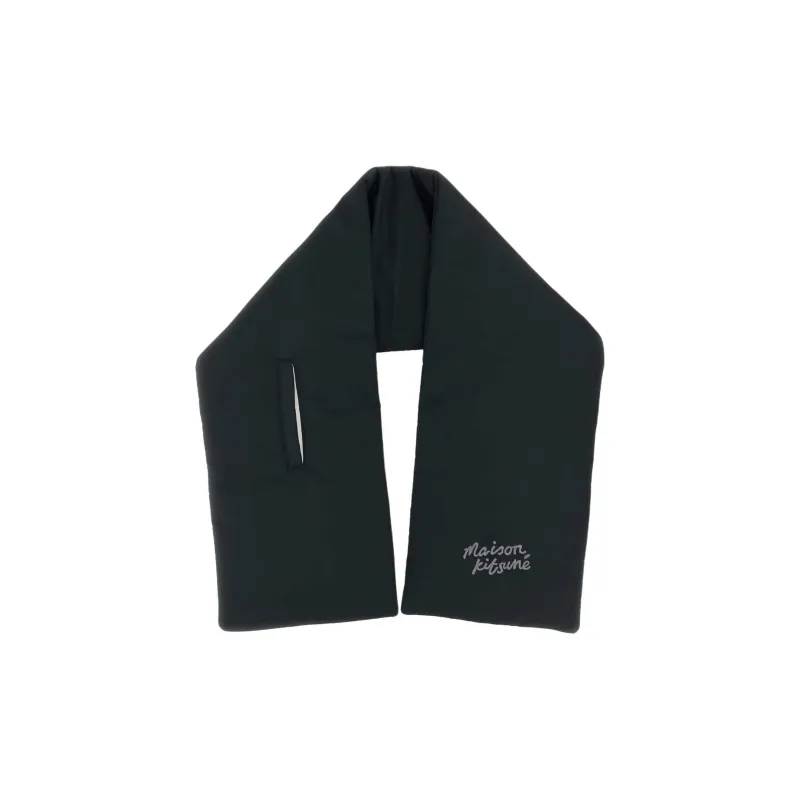 Maison Kitsune Logo Embroidered Puffer Scarf-0
