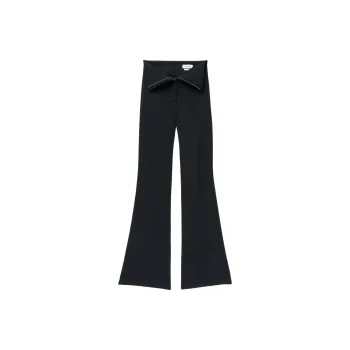 Alexander McQueen Fold Over Waist Flared Tailored Trousers
