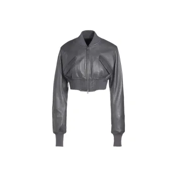 Yohji Yamamoto S'YTE Leather Jacket Women's Gray