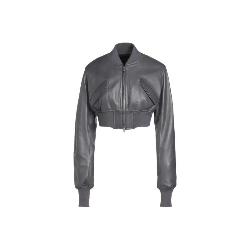 Yohji Yamamoto S'YTE Leather Jacket Women's Gray-0