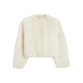 SCANLAN THEODORE Toscana Cocoon Jacket Velvet-feel Coat Women's Cream