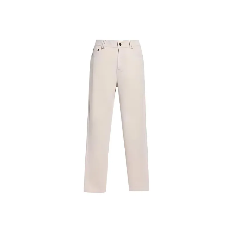 QIAOWANNI Casual Pants Women's Cream White-0