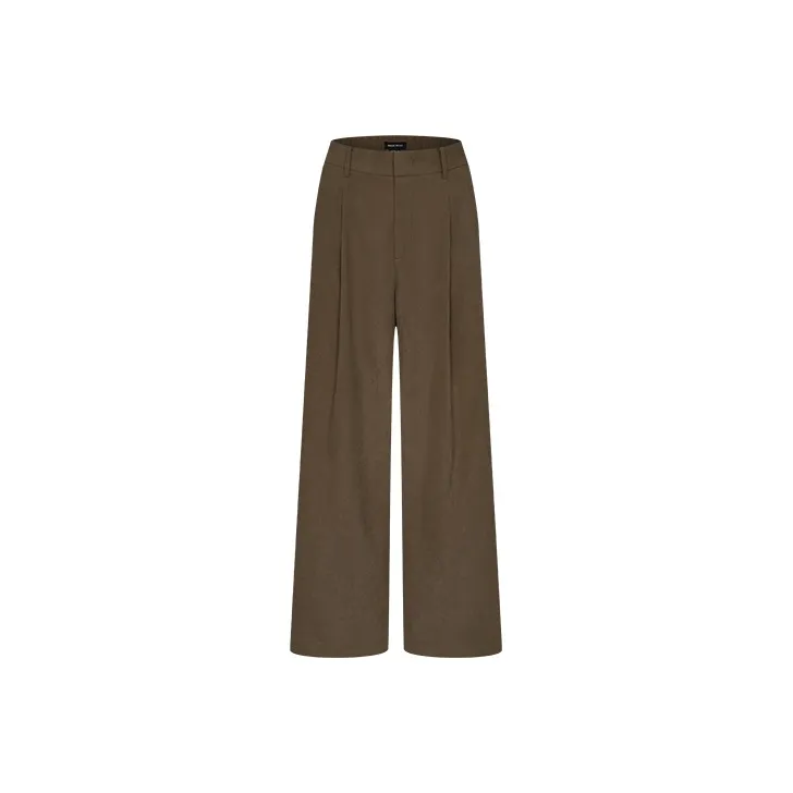 URBAN REVIVO Casual Pants Women's Dark Brown-0