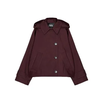 ZARA ZW Series Trench Coat Women's Burgundy