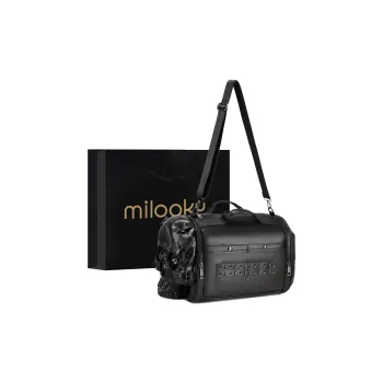 MILOOKY PU Travel Bag Regular Unisex Black/Gold/Silver