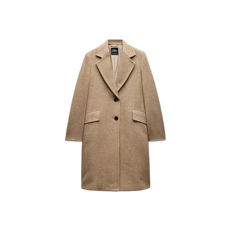 ZARA Coats Women's Brown-0