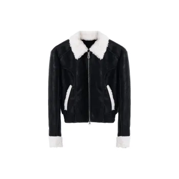 MODULER XIACHUAN Leather Jacket Women's Black