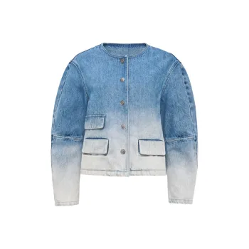 Lost In Echo Cropped Coats Women's Gradient Blue