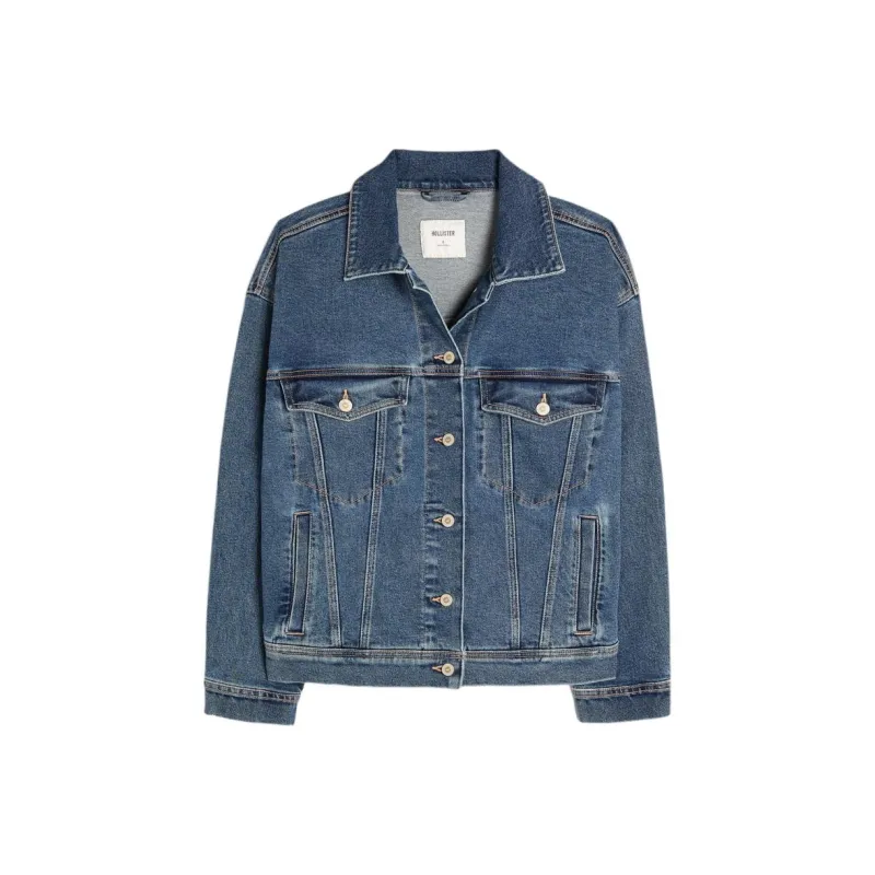 Hollister Denim Jacket Women's Medium Blue-0