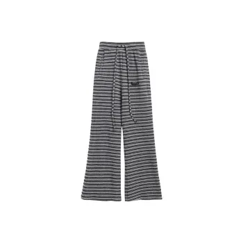A head of Agua Casual Pants Women's Black Gray Stripes