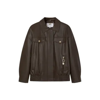 Teenie Weenie Leather Jacket Women's Brown
