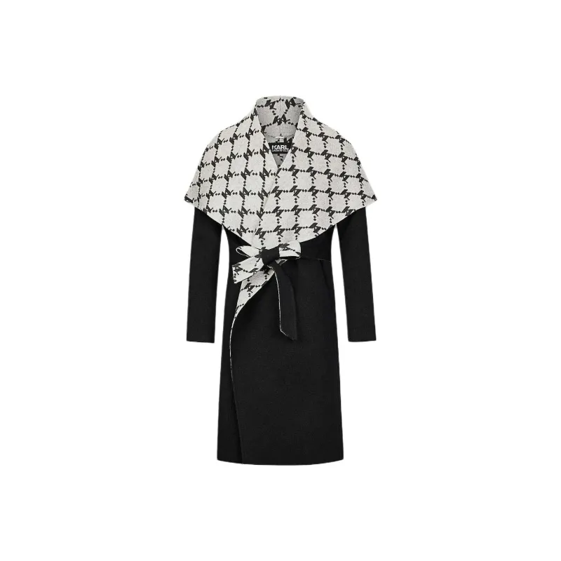 KARL LAGERFELD FW24 Coats Women's Black White-0