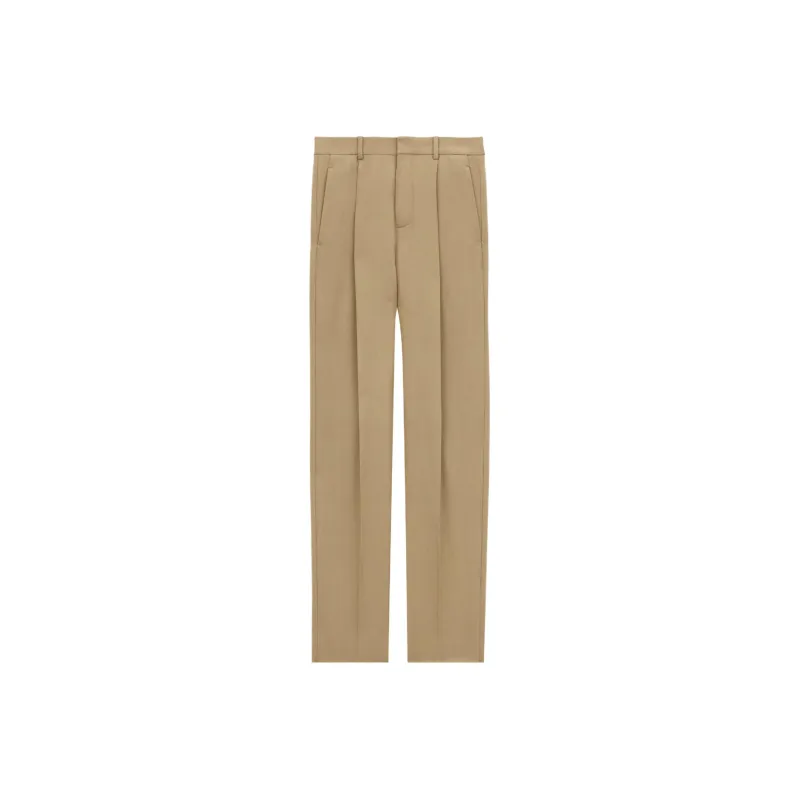 SAINT LAURENT High Waist Straight Leg Trousers-0