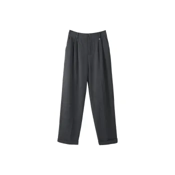 Fstudio Fall And Winter Korean High Rise Fashion Versatile Straight Fit Pants Women's Gray