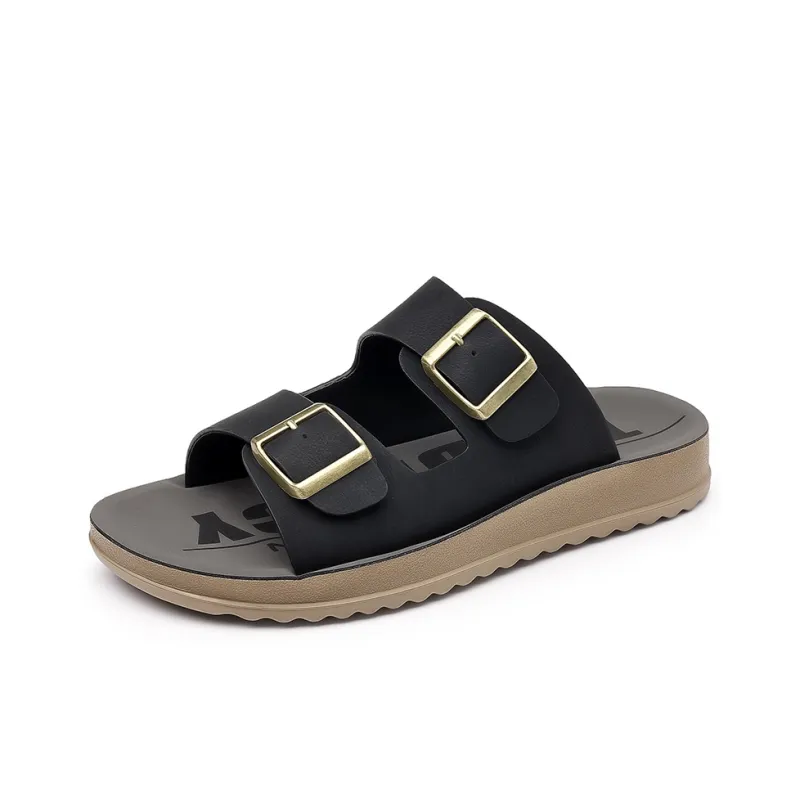 GESENLANG Rubber Sole PU Polyurethane Slip Resistant Abrasion Resistant Slide Slippers Men's-0
