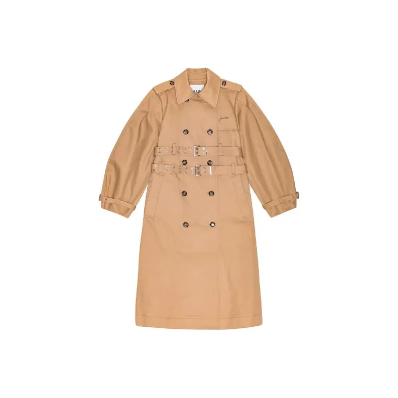 GANNI Belted Trench Coat-0