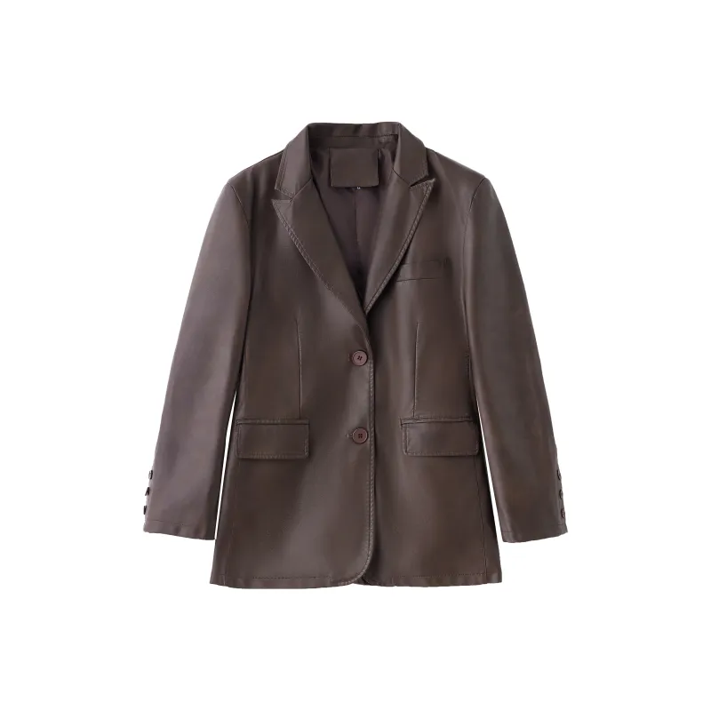 Yi Mengyuan Leather Jacket Women's-0