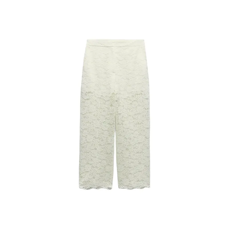 ZARA Casual Pants Women's White-0