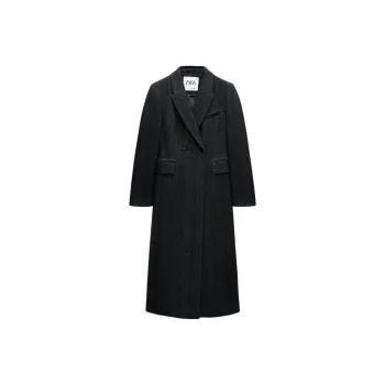 ZARA ZW Series Coats Women's Marine Blue