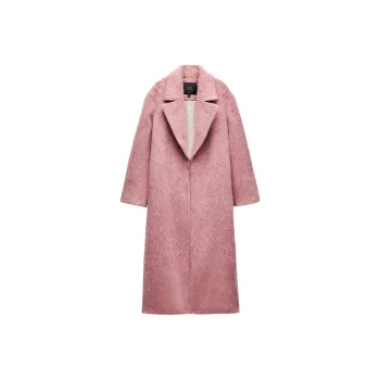 ZARA ZW Series Coats Women's Light Pink Red