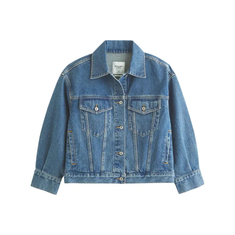 Abercrombie＆Fitch Denim Jacket Women's Blue-0