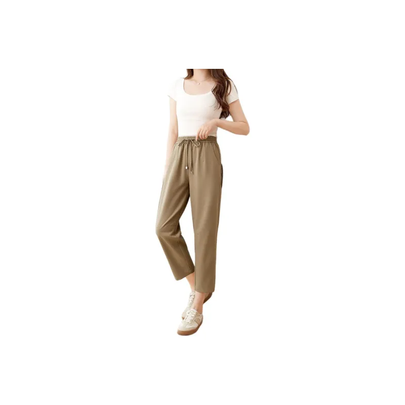 Mo Han Yi Mei Casual Pants Women's Dark Khaki-0