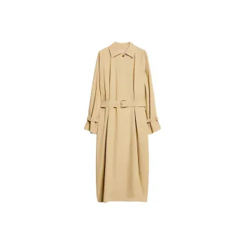 MaxMara Memo Collection Oversized Trench Coat In Water Repellent Canvas Trench Coat Women's Khaki