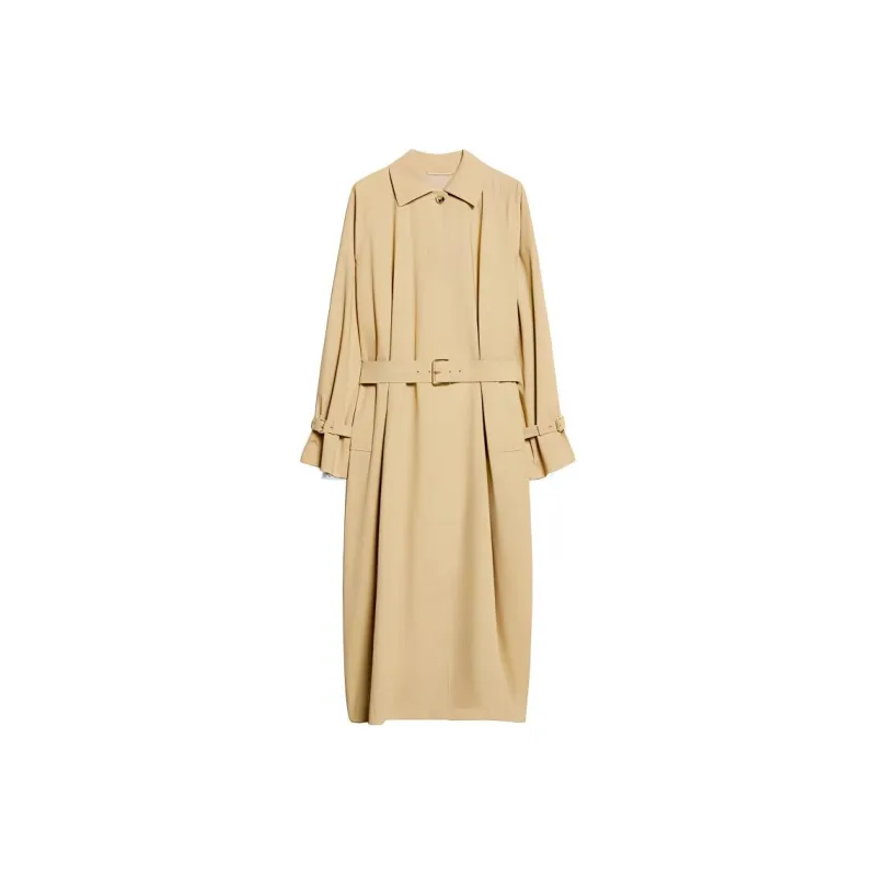 MaxMara Memo Collection Oversized Trench Coat In Water Repellent Canvas Trench Coat Women's Khaki-0