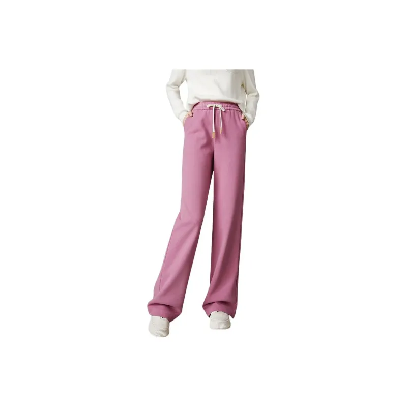 Late White Casual Pants Women's Pink-0