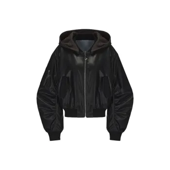 GIMING Denim Jackets Women's Black+Blue
