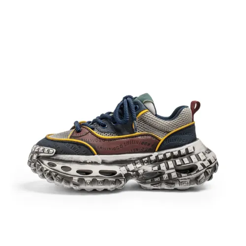 SUPEREDGE Slip Resistant Height Increasing Low Top Chunky Sneakers Men's