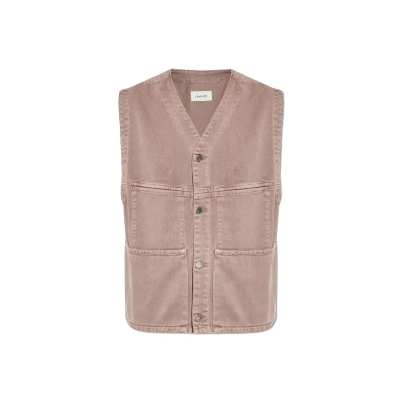 Lemaire Button Fastened V Neck Denim Vest-0