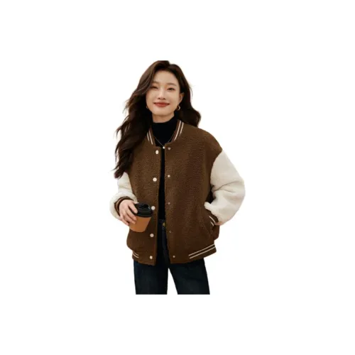 Mo Han Yi Mei Velvet feel Coat Women's Dark Coffee