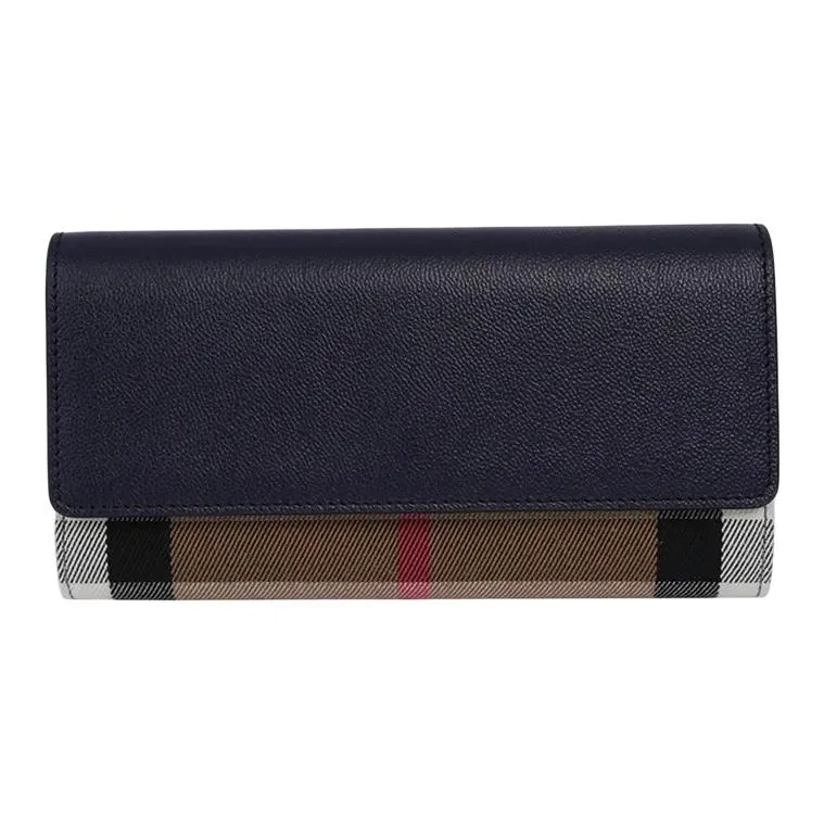 Burberry Cotton Canvas Envelope Bag Wallet Unisex Blue & Brown-0