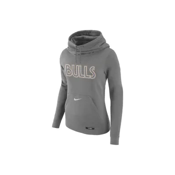 Nike Chicago Bulls Club City Edition Women's Nike Nba Fleece Funnel Neck Hoodie
