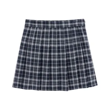 Love To Serve Casual Short Skirts Women's Blue Plaid