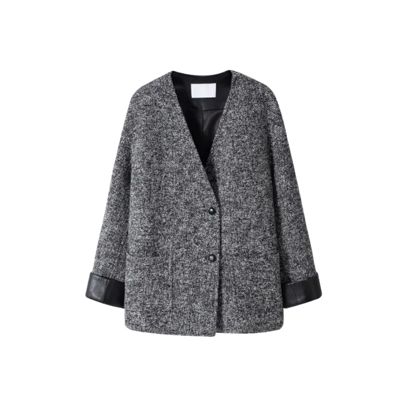 MOSIIMORII Coat Women's Gray Sheepskin-0