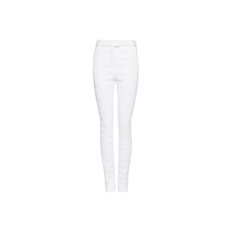 FERRAGAMO Quilted Trouser Casual Pants Women's Optical White-0